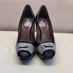 Giovanni Giusti made in Italy Glamorous Peep-Toe Heels with Swarovski crystals